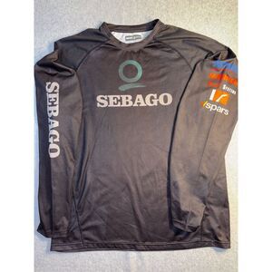 Sebago Quantum Shirt Men's XL‎ Black Graphic Tee Activewear Crew Neck Pullover